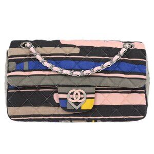 Chanel Pink Cotton Heart Flap Shoulder Bag